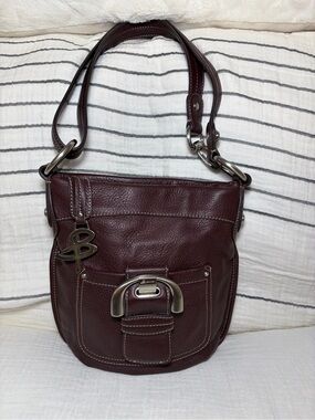B. Makowsky Brown Leather Shoulder Bag